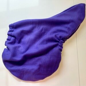Purple Fleece saddle cover with embroidered horse